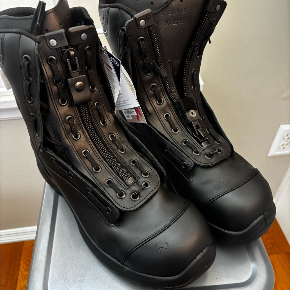 Men's HAIX AirPower XR2 Black Zip-Front Tactical Work Boots. Size 11 wide.